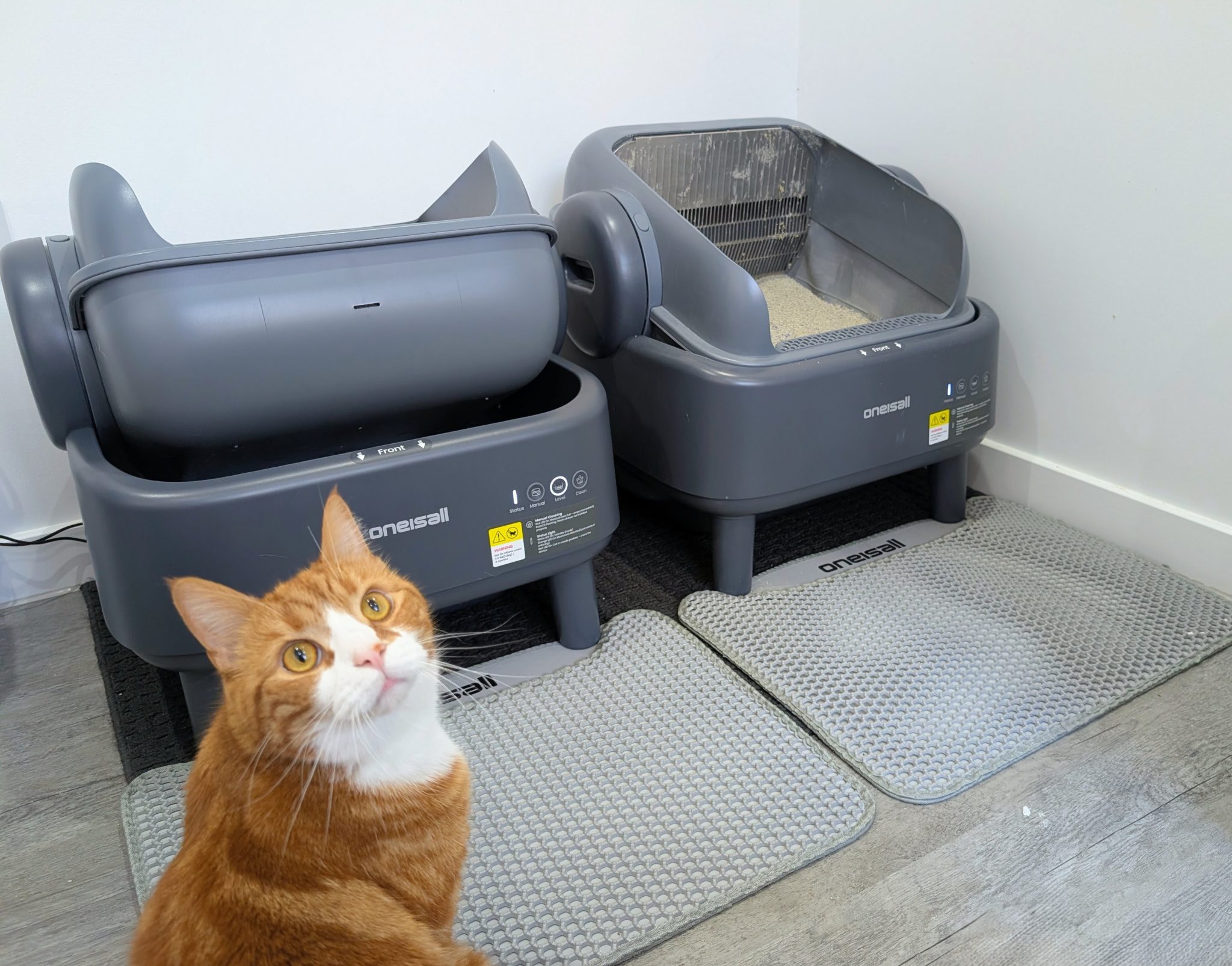 two oneisall automatic cat litter boxes
